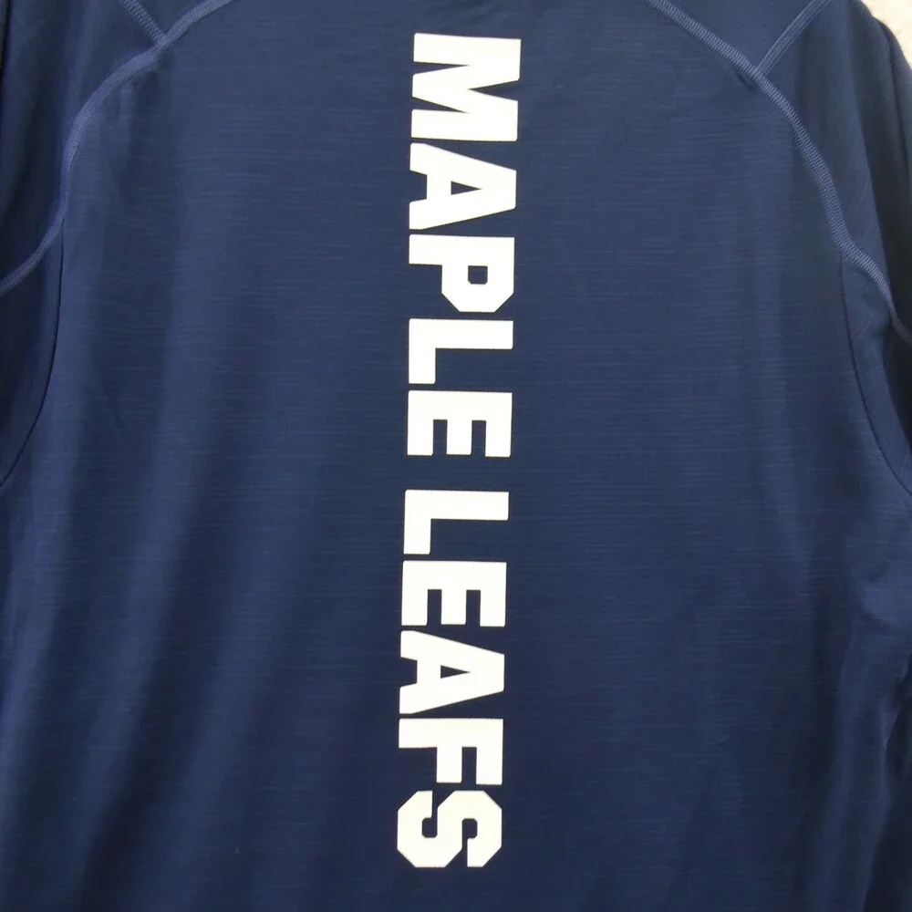 Toronto Maple Leafs Shirt‎ Mens Medium Blue Adidas NHL Ice Hockey Sports Tee New